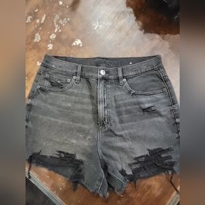 American Eagle Outfitters Black Distressed Jean Shorts